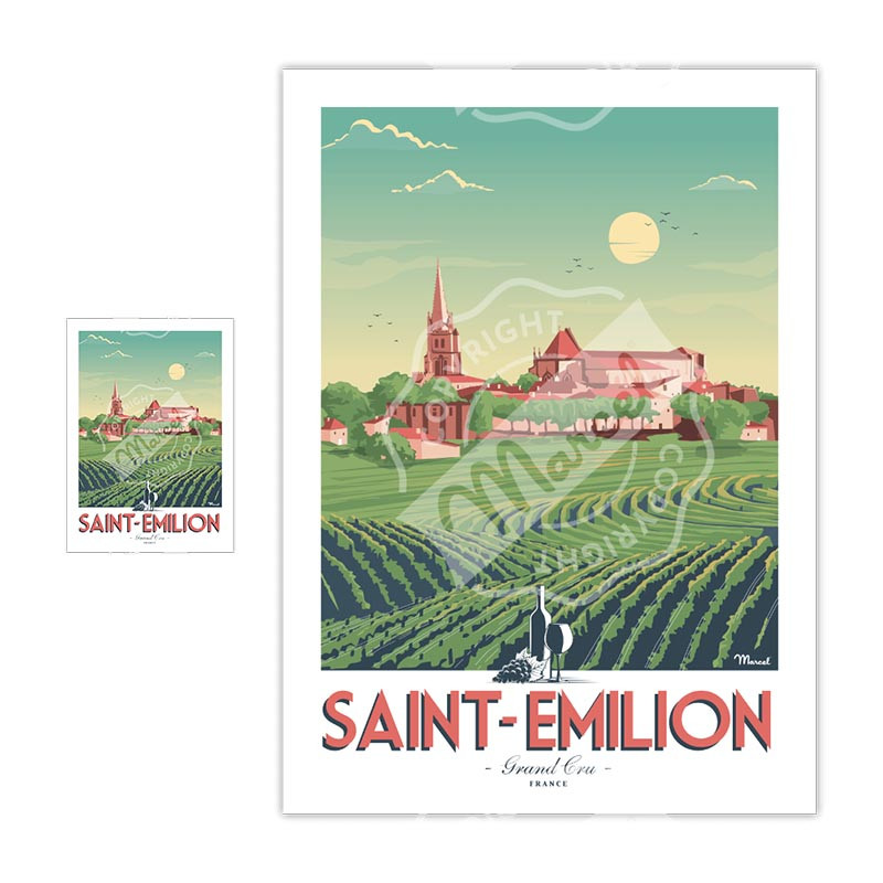 Magnet Saint-Emilion| Marcel Travel Posters