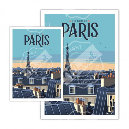 Paris - Les Toits | Cartes Postales - Marcel Travel Posters