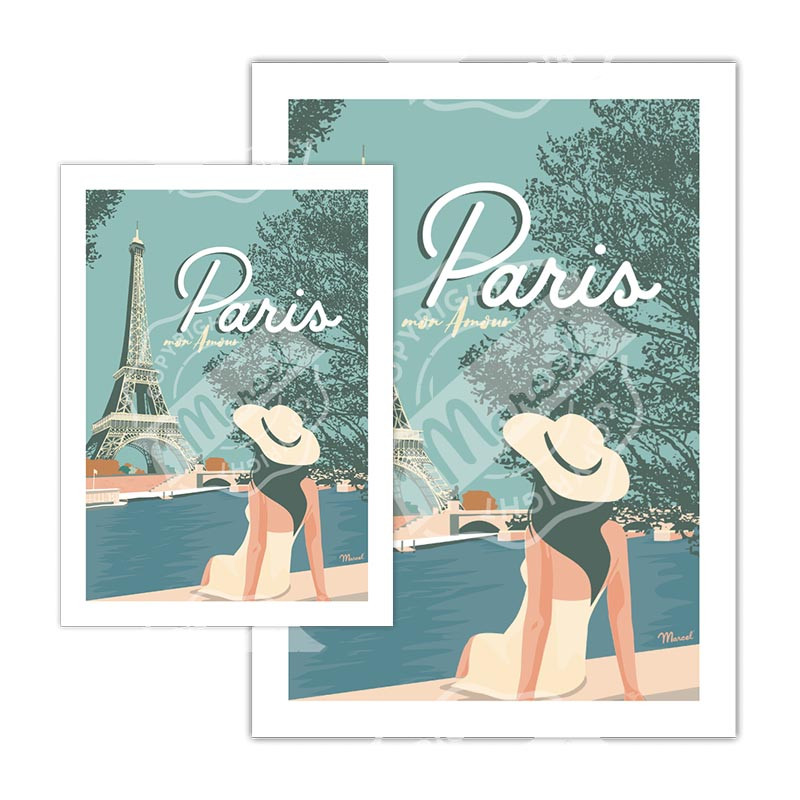 Paris - Mon Amour| Cartes Postales - Marcel Travel Posters
