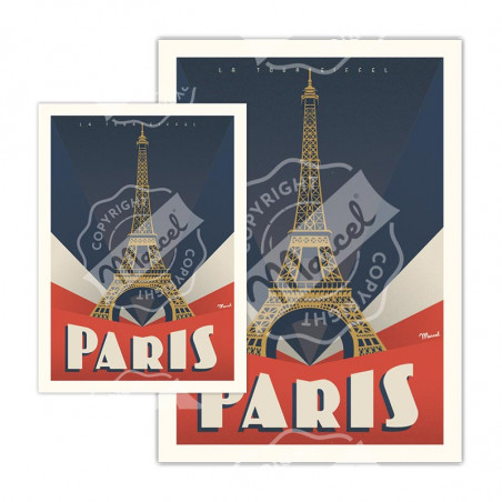 Paris - Tour Eiffeil| Cartes Postales - Marcel Travel Posters Paris - Tour Eiffeil| Cartes Postales - Marcel Travel Posters