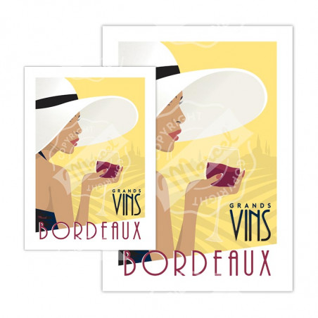 Carte Postale vin de Bordeaux | Marcel Travel Posters