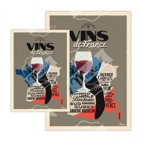 Carte Postale Vin de France | Marcel Travel Posters Carte Postale Vin de France | Marcel Travel Posters
