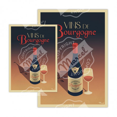 Carte Postale Vin de Bourgogne| Marcel Travel Posters Carte Postale Vin de Bourgogne| Marcel Travel Posters