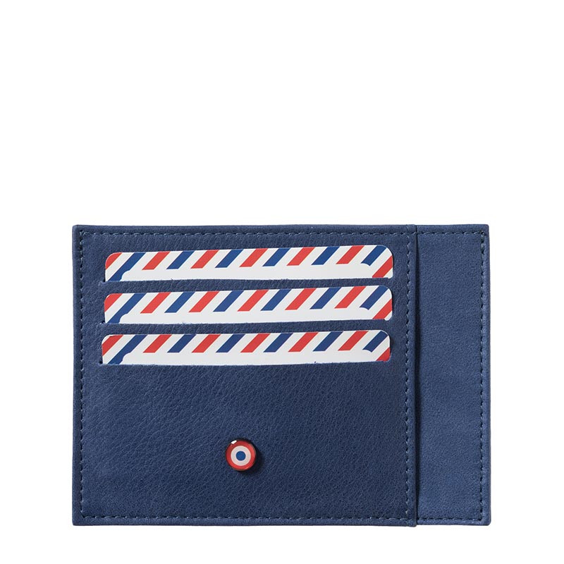 Porte-Cartes Paul Bleu | Cuir Nubuck Larmorie