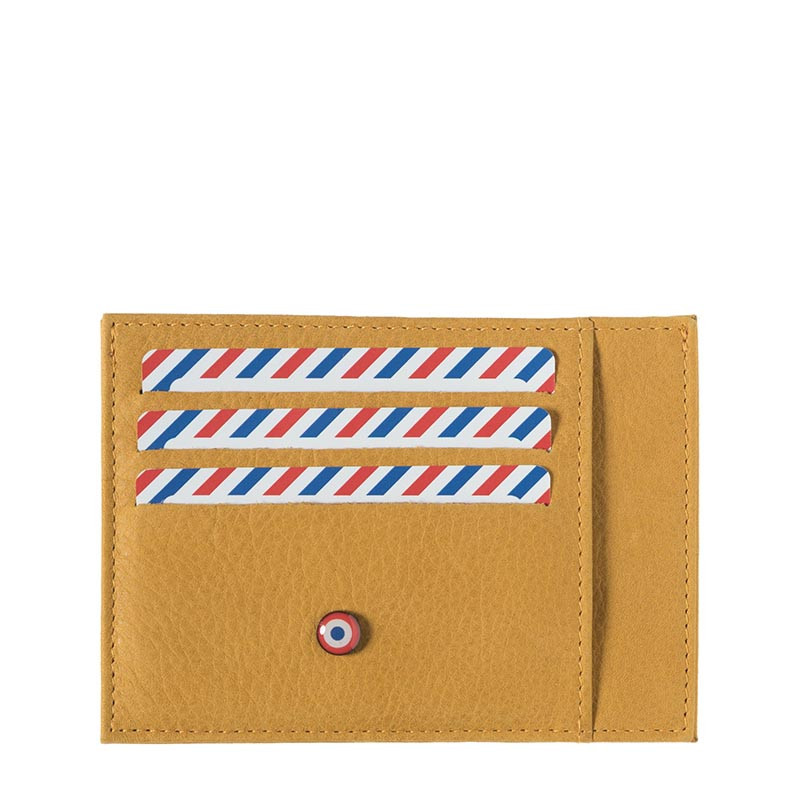 Porte-Cartes Paul Jaune | Cuir Nubuck Larmorie