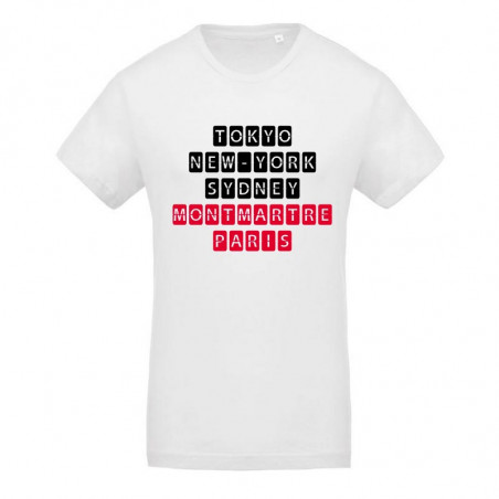 T-Shirt BLANC Montmartre Homme N°1 - Paname Rouge