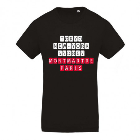 T-Shirt NOIR Montmartre Homme N°1 - Paname Rouge T-Shirt NOIR Montmartre Homme N°1 - Paname Rouge