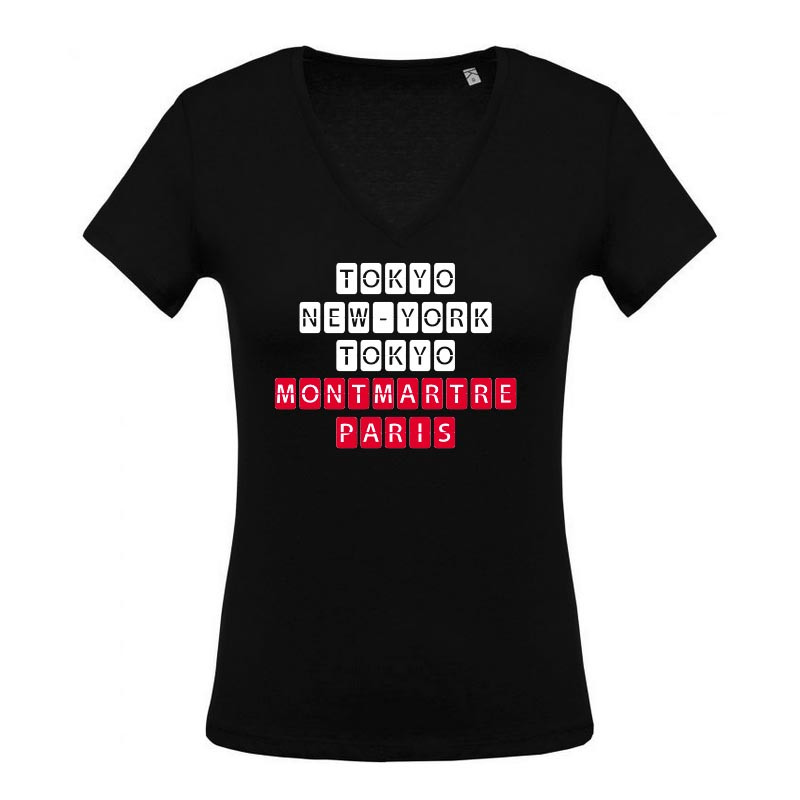 T-Shirt  Montmartre Femme N°1 | Noir Slim - Paname Rouge