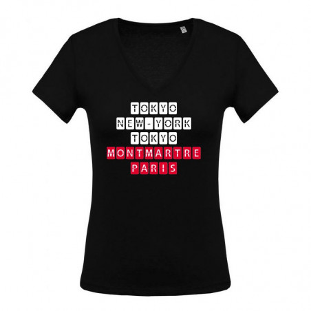 T-Shirt  Montmartre Femme N°1 | Noir Slim - Paname Rouge