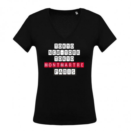 T-SHIRT FEMME Montmartre | N°2 slim version NOIR T-SHIRT FEMME Montmartre | N°2 slim version NOIR