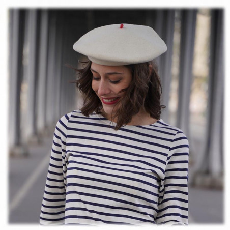 Béret Français Mode Écru | Cadeau Femme