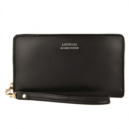 Portefeuille Zippé Noir | LOXWOOD Noir | cadeaux Femme