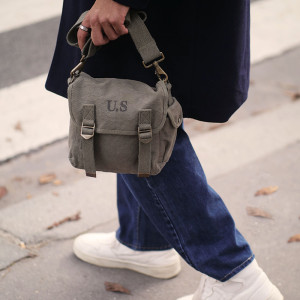 SAC US - Petit Toile Chinée kaki
