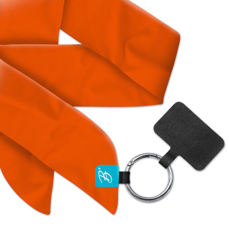 Cordon Smartphone en Tissu Satin Orange