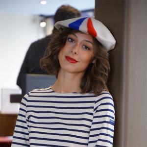 Béret Français Bleu Blanc Rouge Patriote Écru