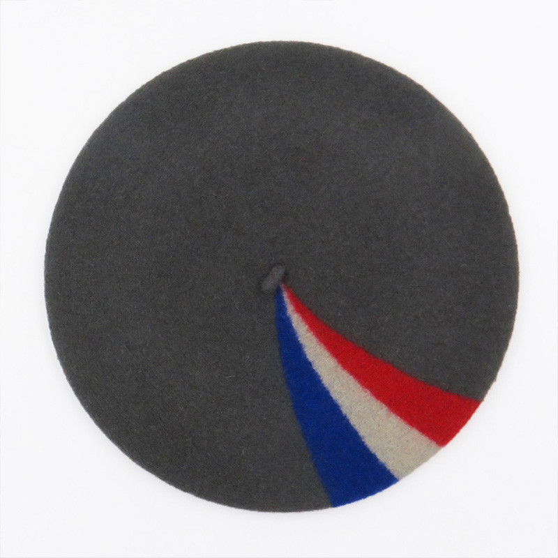 Béret Français Bleu Blanc Rouge Patriote Gris