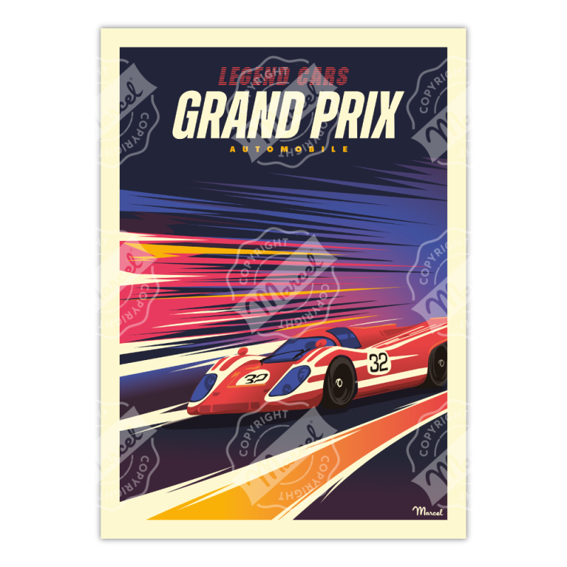 Affiche Grand Prix| Marcel Travel Posters
