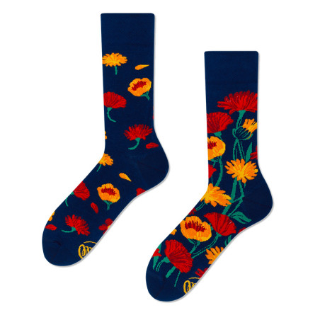 Chaussette Flower Power Navy Many Mornings