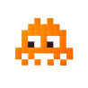 Pixel Box Mosaïque Invader Orange