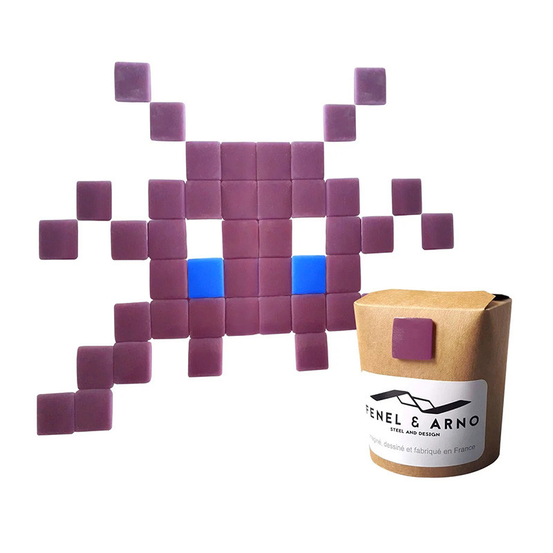 Pixel Box Mosaïque Invader Violet by Fenel & Arno