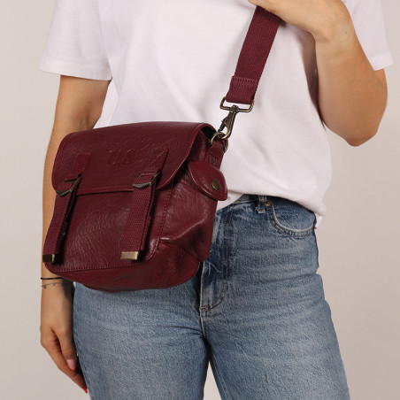 Sac US -Petit Cuir Prune grainé