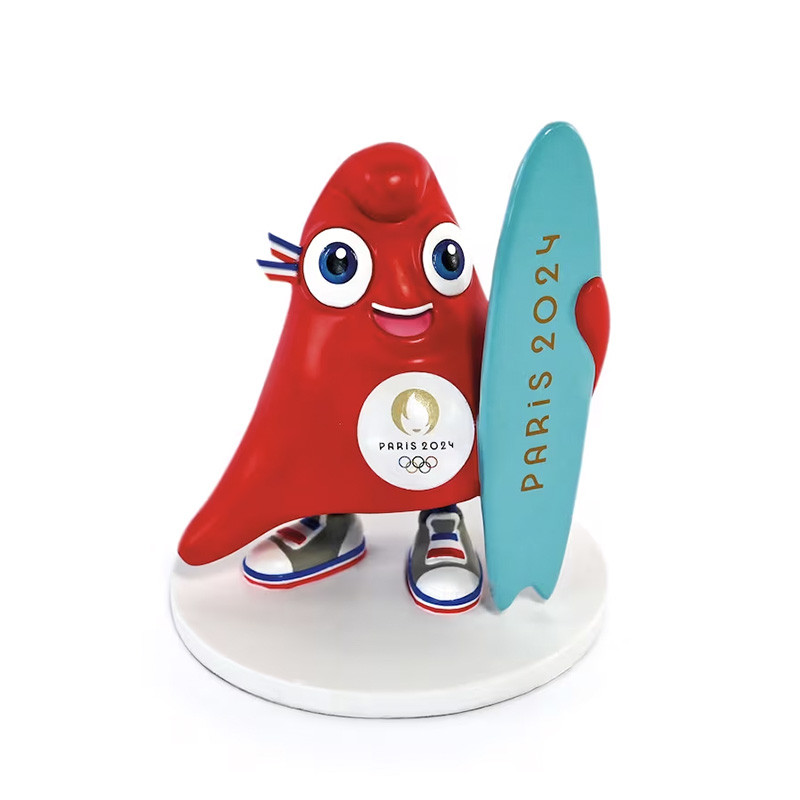 Mascotte JO Paris 2024 officielle Figurine Surf