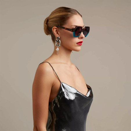 LUNETTES DE SOLEIL OKKIA EMMA HAVANA & BLUE - OK015