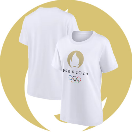 T-Shirt Femme officiel JO Paris 2024 - Logo Blanc