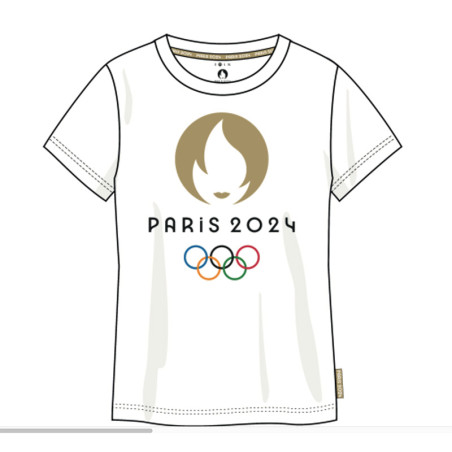 T-Shirt Femme Blanc Jeux Olympiques Paris 2024