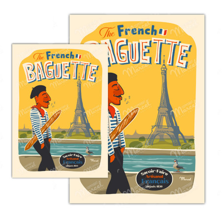 French Baguette | Cartes Postales - Marcel Travel Posters French Baguette | Cartes Postales - Marcel Travel Posters