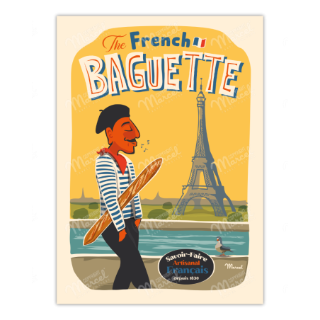 Affiches French Baguette de Marcel Travel Posters - 30 par 40 cm