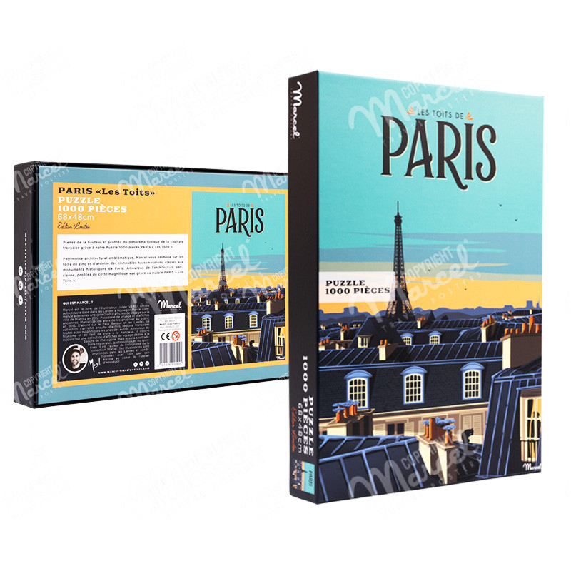 Puzzle Marcel Travel Posters - PARIS Les Toits