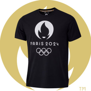 T-Shirt Officiel Jeux Olympiques Paris 2024 - Noir Monochrome