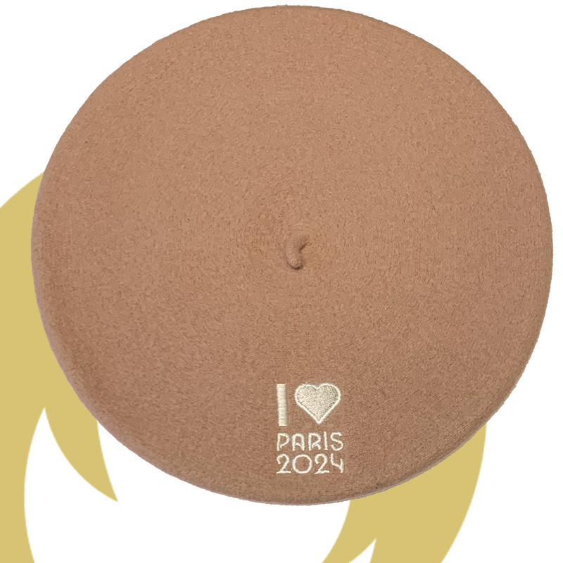 Béret Français Officiel des Jeux Olympiques - Love Paris 2024 Rose
