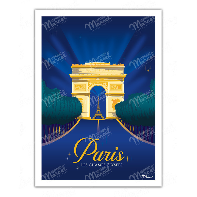 Affiche Paris Champs Elysées | Marcel Travel Posters