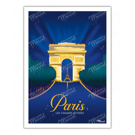 Affiche Paris Champs Elysées | Marcel Travel Posters