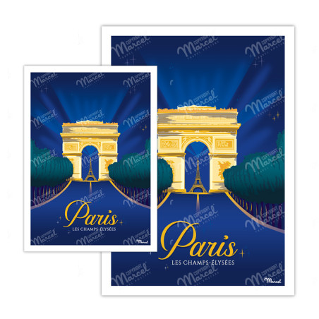 Cartes Postales Paris Champs Elysées | Marcel Travel Posters Cartes Postales Paris Champs Elysées | Marcel Travel Posters