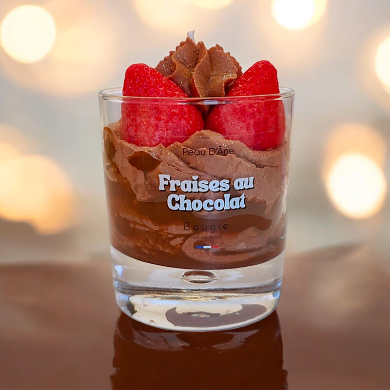 Bougie Gourmande Peau D’Âne - Fraises au chocolat