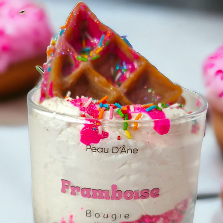 Bougie Peau D’Âne - Gaufrette Pépite rose Framboise