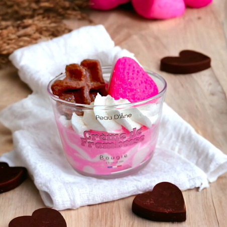 Bougie Peau D’Âne - Verrine crème framboise