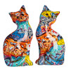Figurine Chats Assis Street Art - La paire