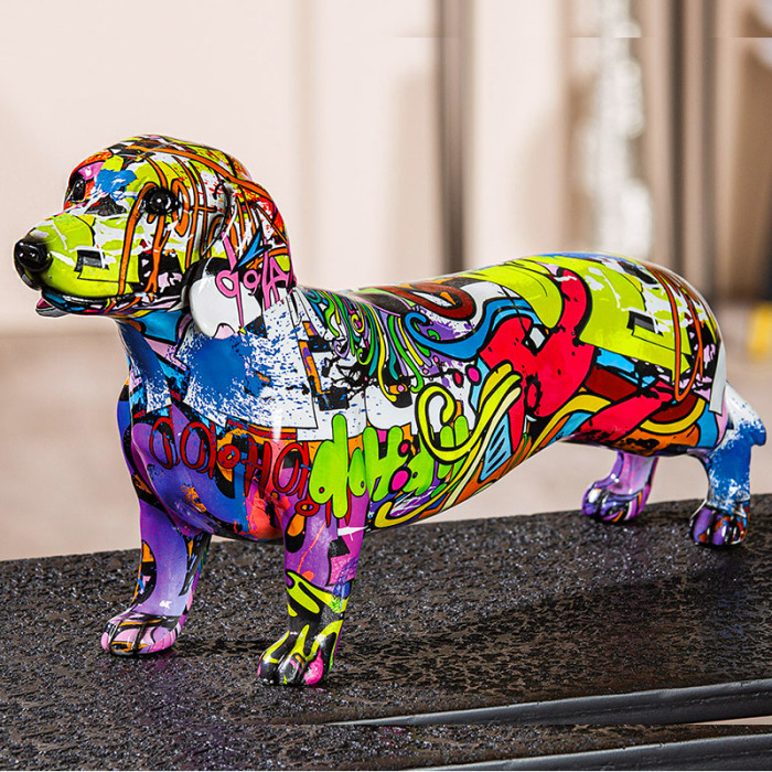 Figurine Chien Teckel Street Art - XL 01