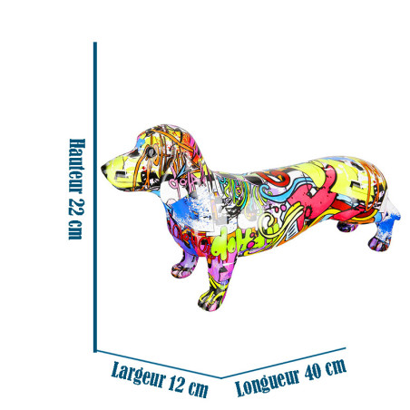 Dimension Figurine Chien Teckel Street Art - XL 01