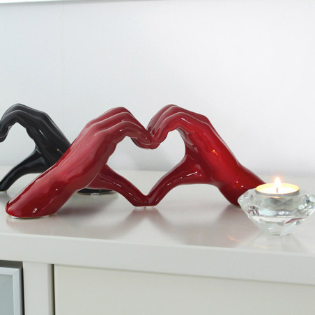 Geste Main Cœur - Objet décoration Rouge