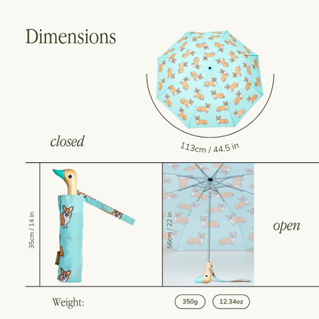 Parapluie Original Duckhead Corgi - Dimension