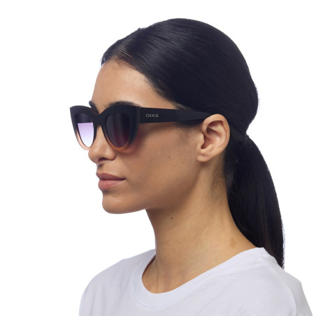 LUNETTES DE SOLEIL OKKIA CLAUDIA BLACK & PINK - OK013 BP