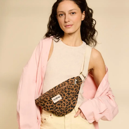 Banane Hindbag Olivia Léopard Coton Cannelle Banane Hindbag Olivia Léopard Coton Cannelle