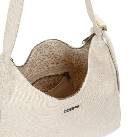 Hindbag - Sac Hobo Claire - Jute - Intérieur